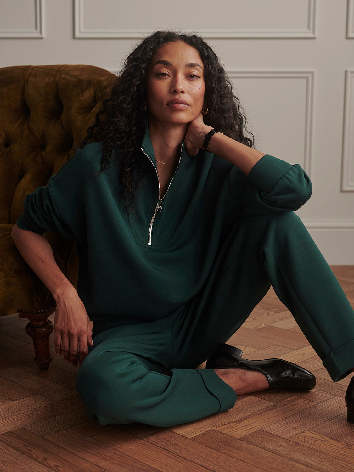 Hawley Half Zip Sweat in Ponderosa Pine