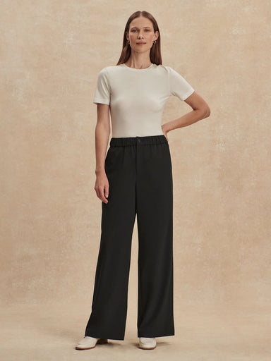 Varley Kayson 2.0 Wide Leg Pant 29.5" in Black at Baseline Social