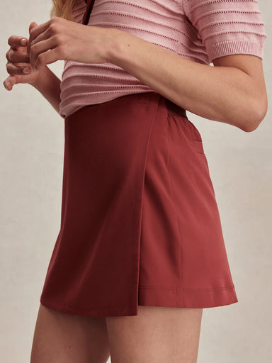 Varley Lambert Wrap Short 3" in Port at Baseline Social