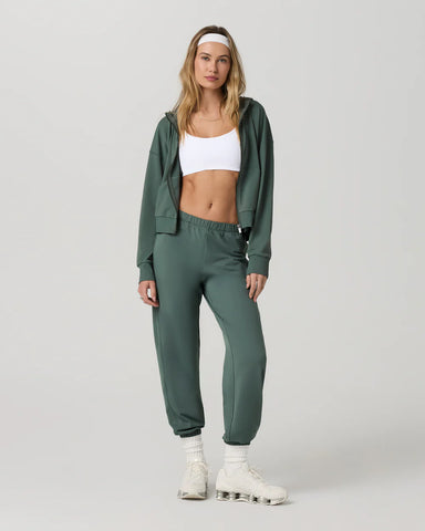 Vuori Halo Modern Full Zip Hoodie in Agate Green at Baseline Social