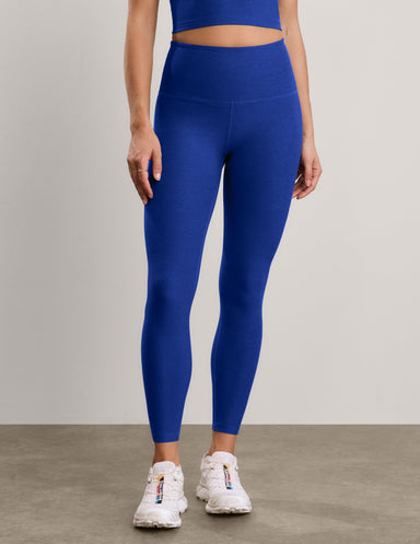 Beyond Yoga Spacedye Caught In The Midi Legging in Ultra Blue Heather, side view