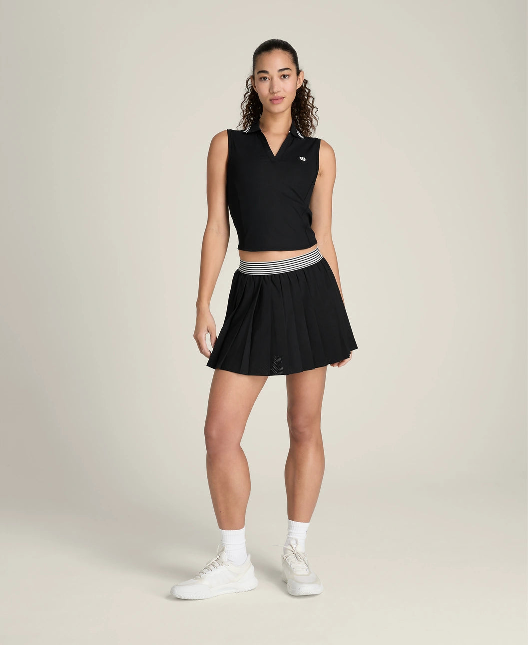 Wilson Rib Sleeveless Polo in Black at Baseline Social