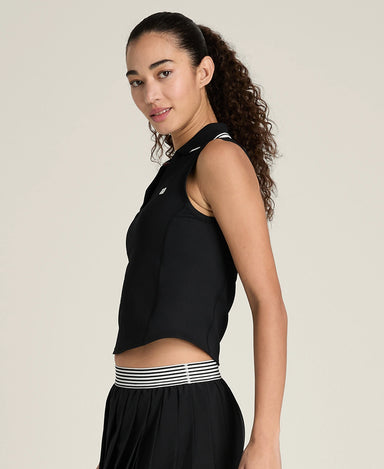 Wilson Rib Sleeveless Polo in Black at Baseline Social