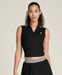 Wilson Rib Sleeveless Polo in Black at Baseline Social