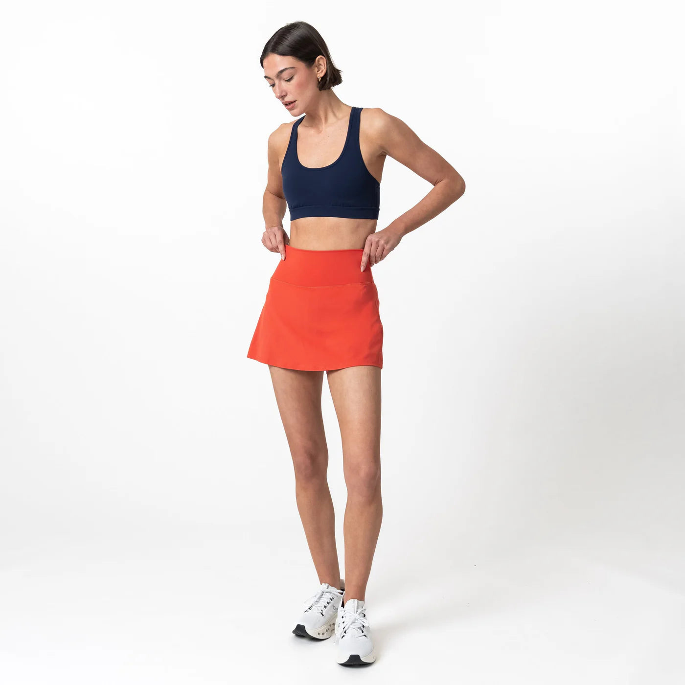 Rhoback Vista Active Skort in Poppy Red at Baseline Social