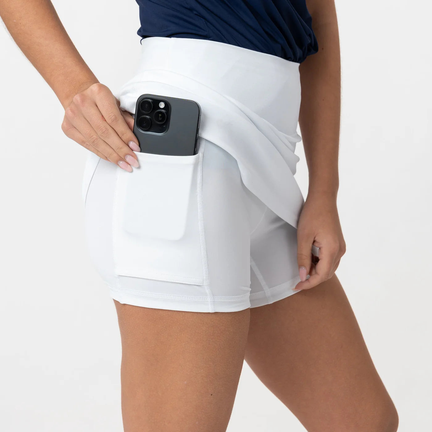 Rhoback Vista Active Skort in White at Baseline Social