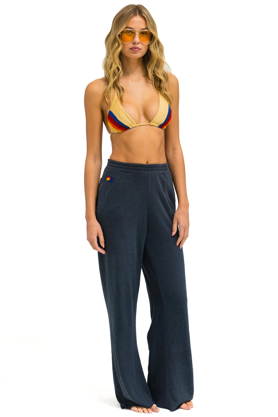 Aviator Nation Wide Leg Pocket Sweatpants in Charcoal at Baseline Social
