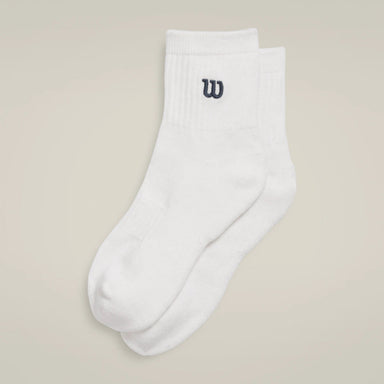Quarter-Length Sock in Bright White/Classic Navy - Baseline Social