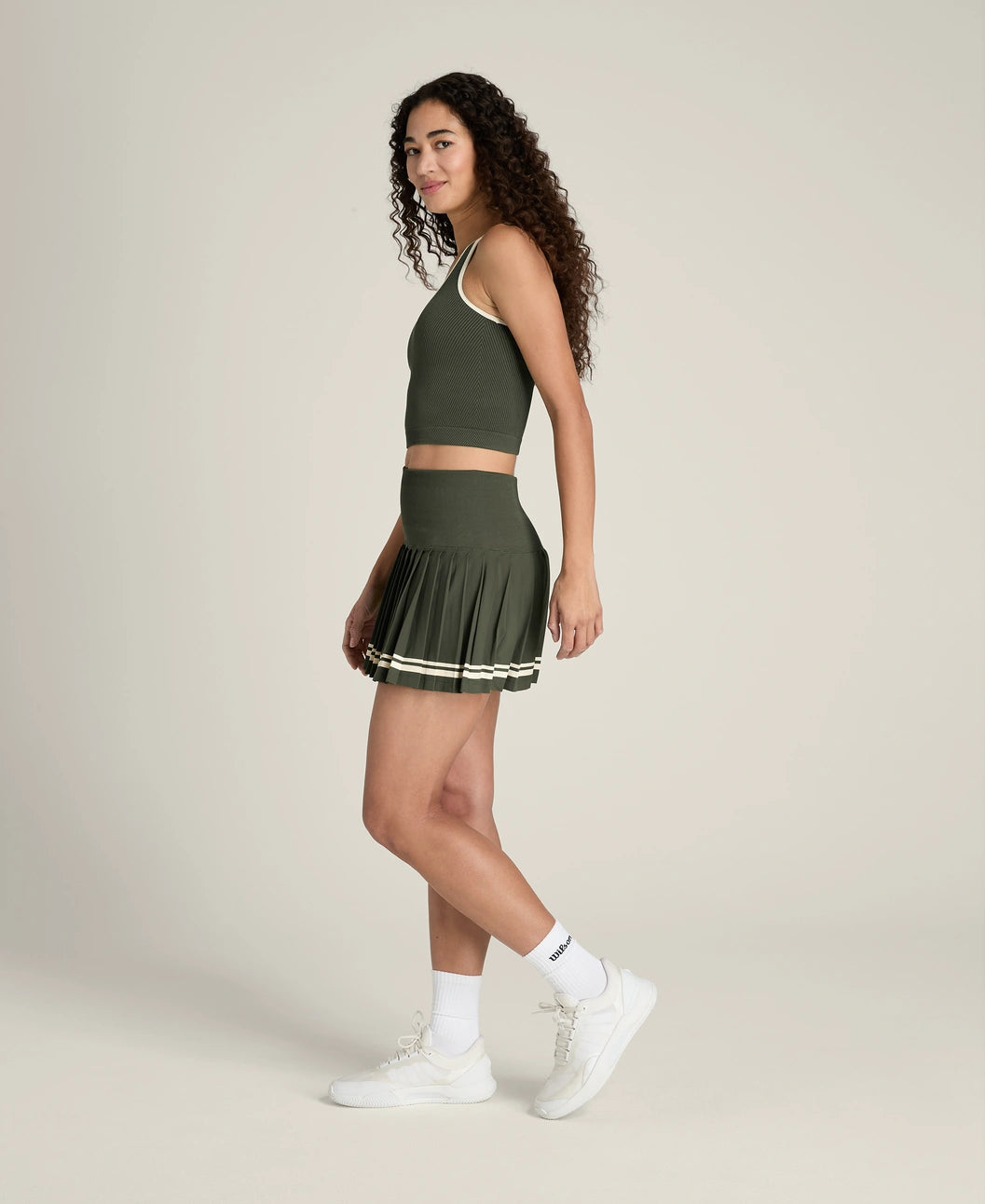 Wilson Midtown Tennis Skirt in Grape Leaf at Baseline Social