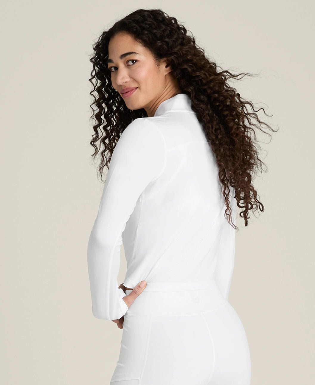 All Day Full Zip in Bright White - Baseline Social
