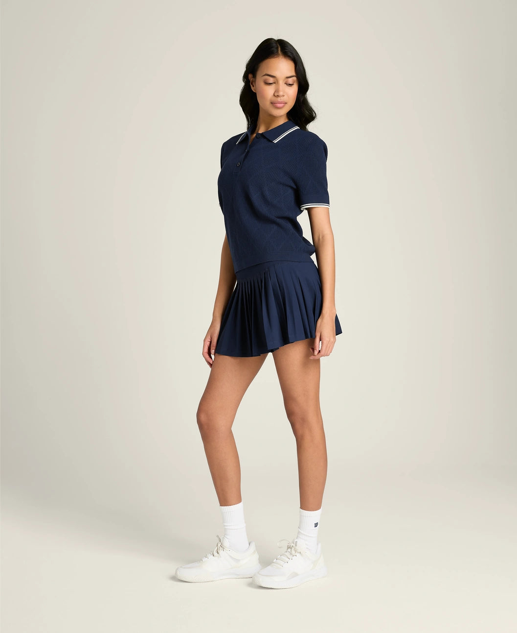 Wilson Addison Knit Polo in Classic Navy at Baseline Social