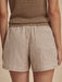 Varley Darina Short 4" in Birch Taupe Stripe at Baseline Social