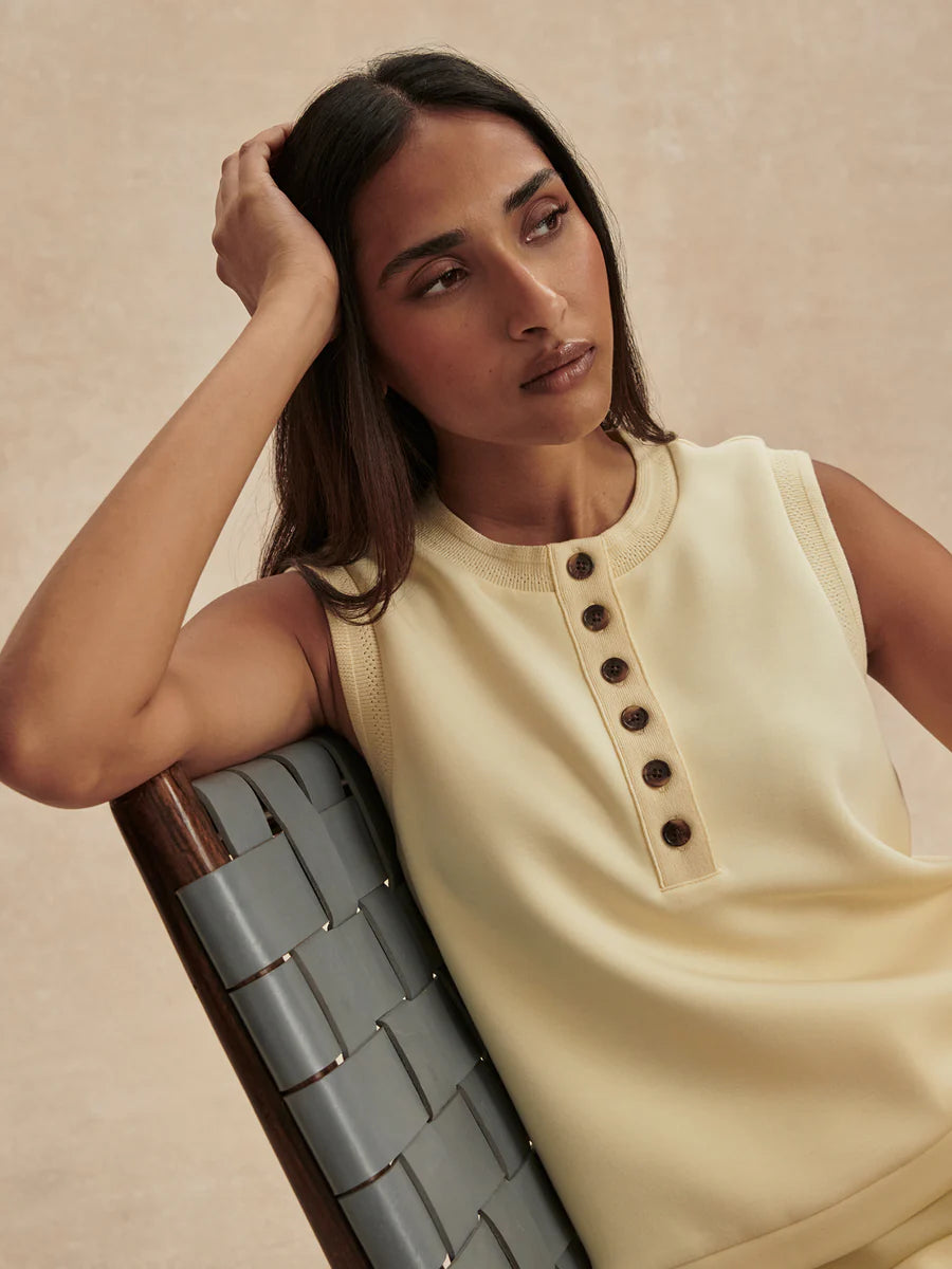 Varley Marla Button Placket Tank in Anise Flower at Baseline Social