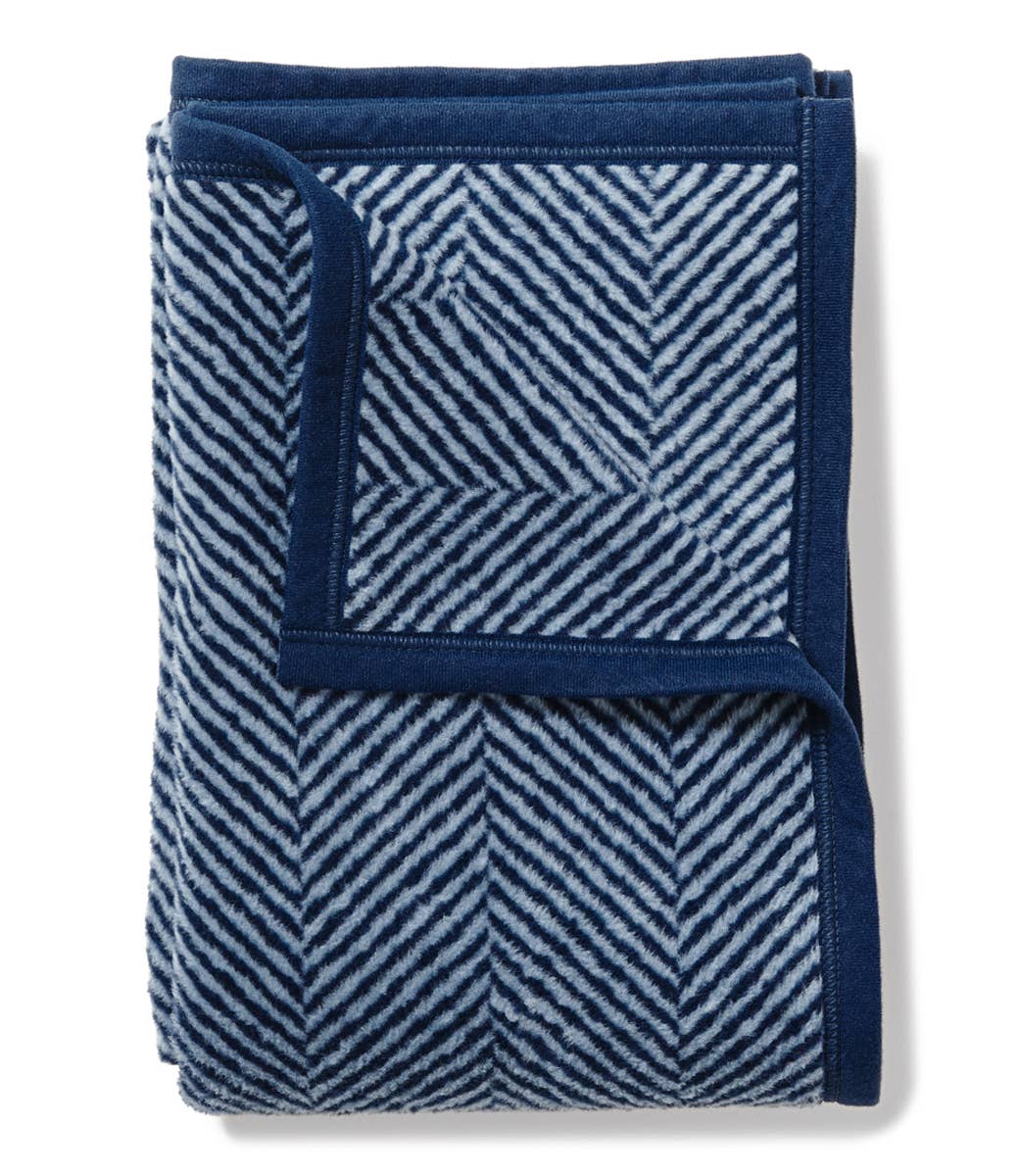 Harborview Herringbone Navy Blanket - Baseline Social