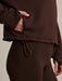 Varley Sian Cropped Half Zip Sweat in Coffee Bean at Baseline Social