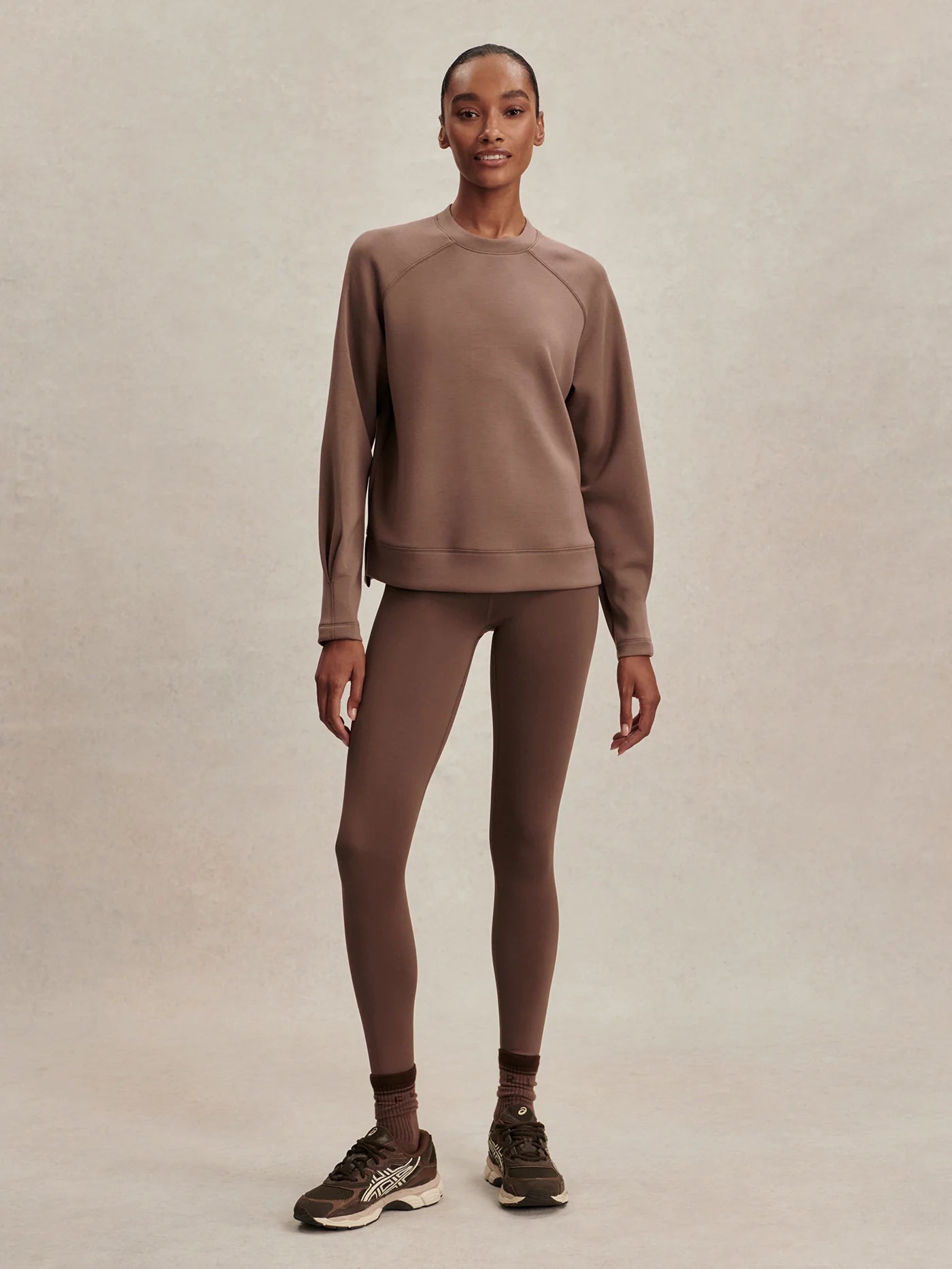 Varley Zosia Crew-Neck Sweat in Coffee Quartz at Baseline Social