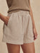 Varley Darina Short 4" in Birch Taupe Stripe at Baseline Social