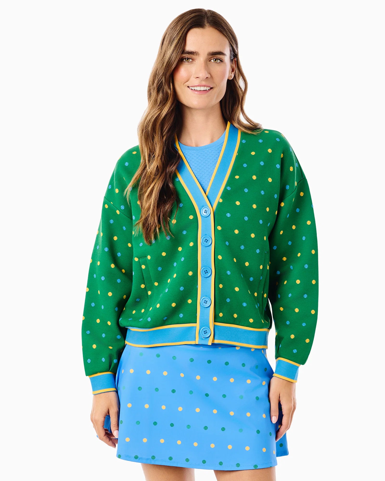 Addison Bay Abbott Sweatshirt Cardigan in Evergreen Serve at Baseline Social