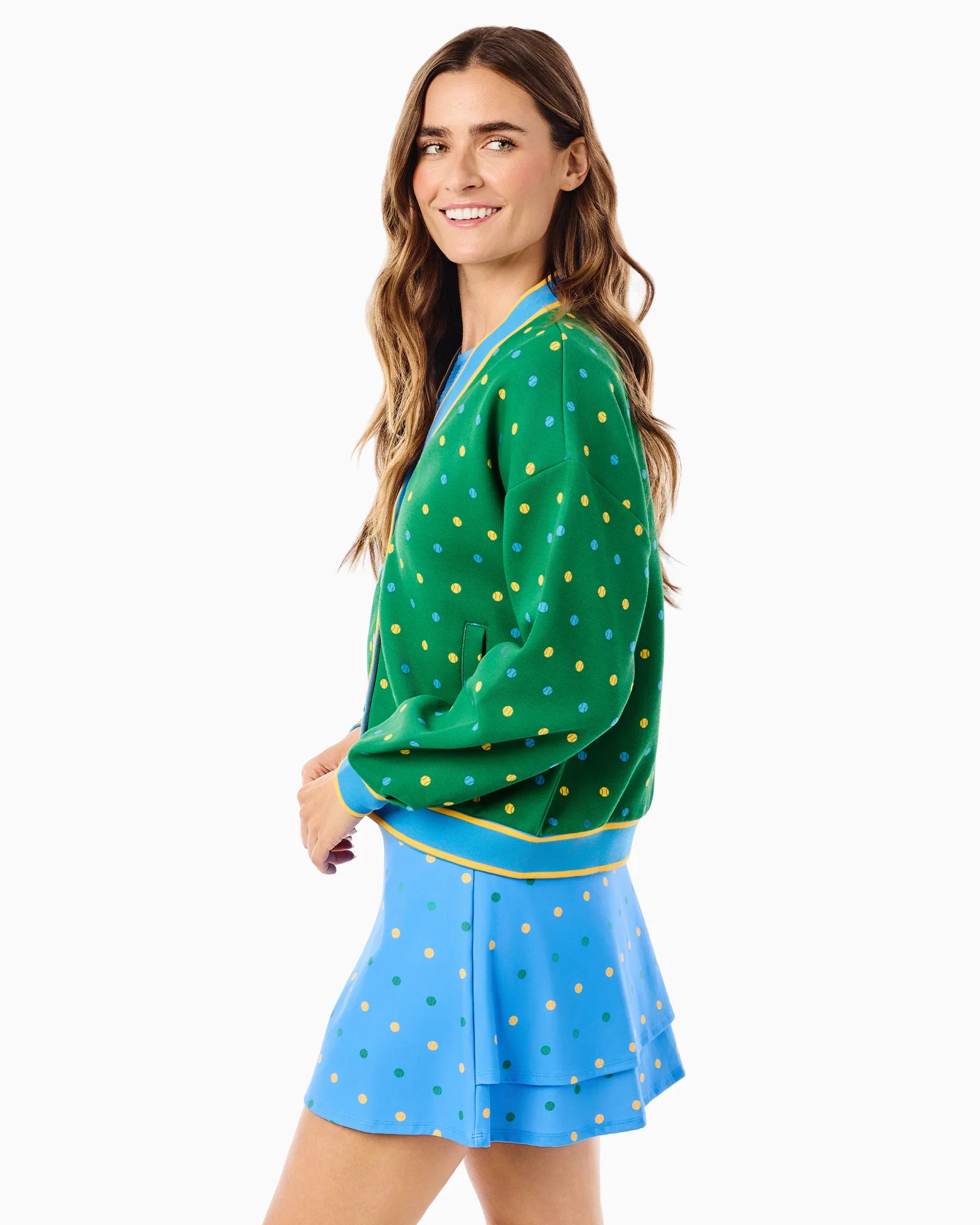 Addison Bay Abbott Sweatshirt Cardigan in Evergreen Serve at Baseline Social