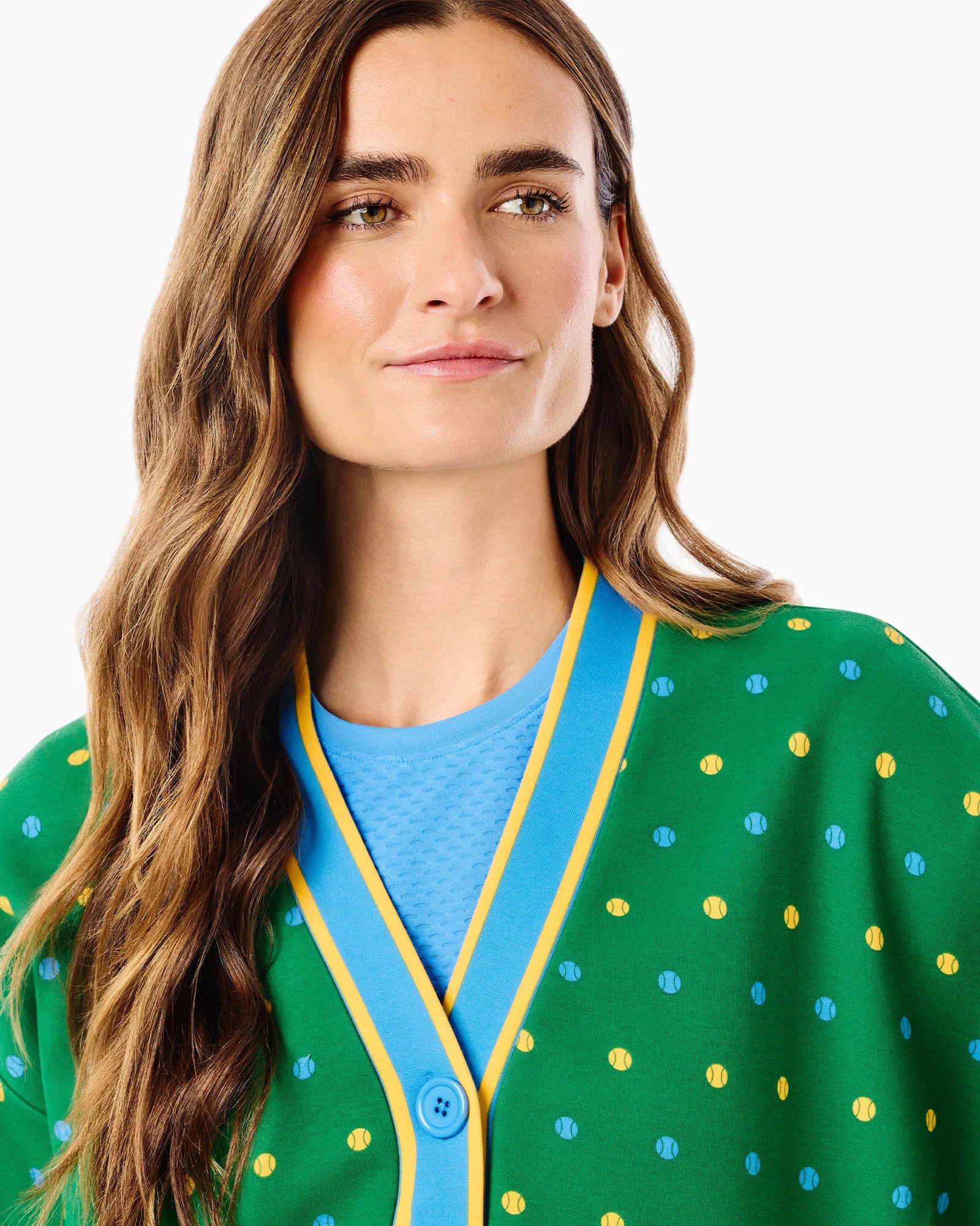 Addison Bay Abbott Sweatshirt Cardigan in Evergreen Serve at Baseline Social