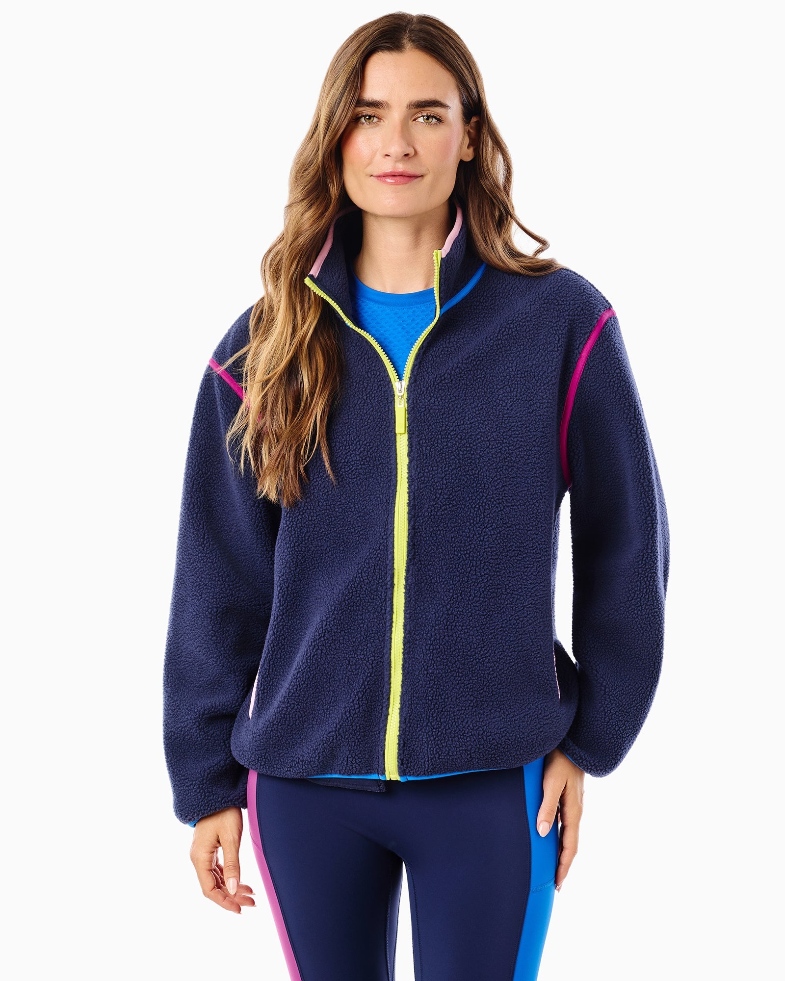 Ashford Full Zip Sherpa in Navy