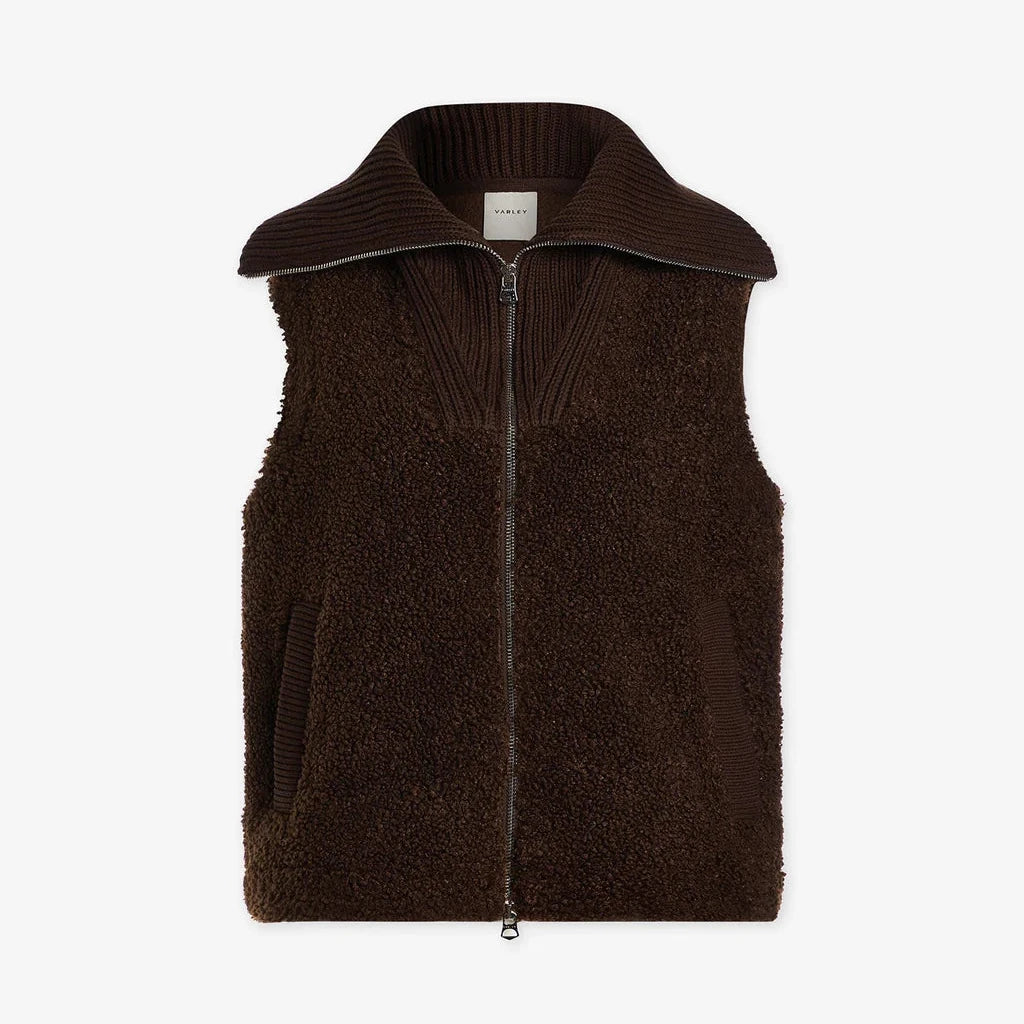 Varley Aspen Gilet Vest in Coffee Bean