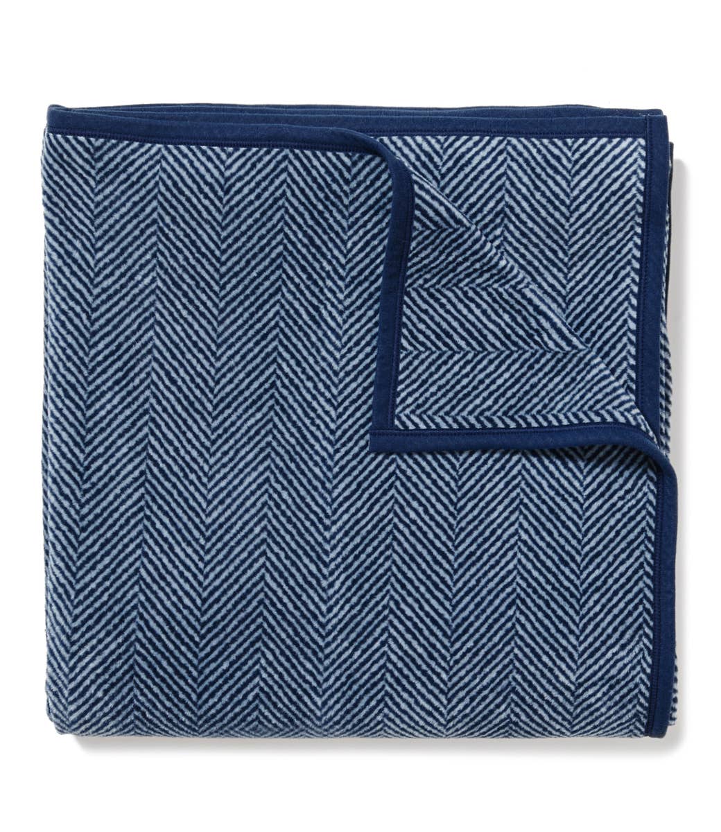 Harborview Herringbone Navy Blanket - Baseline Social