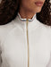 Varley Len Seamless Zip-Through Sweater in White at Baseline Social