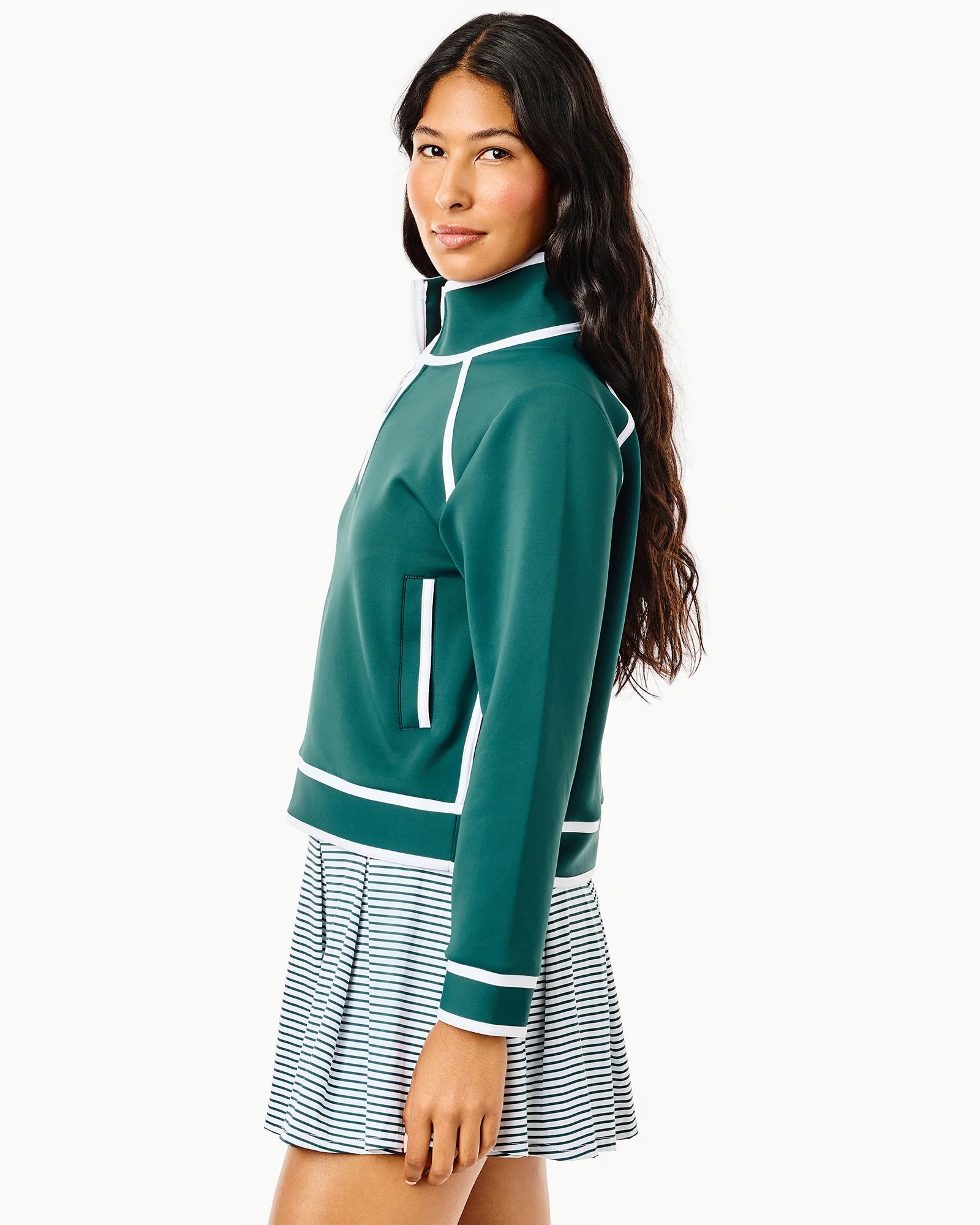 Addison Bay Bainbridge Quarter Zip in Ivy at Baseline Social