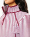 Addison Bay Bainbridge Quarter Zip in White/Lacquer Stripe at Baseline Social 