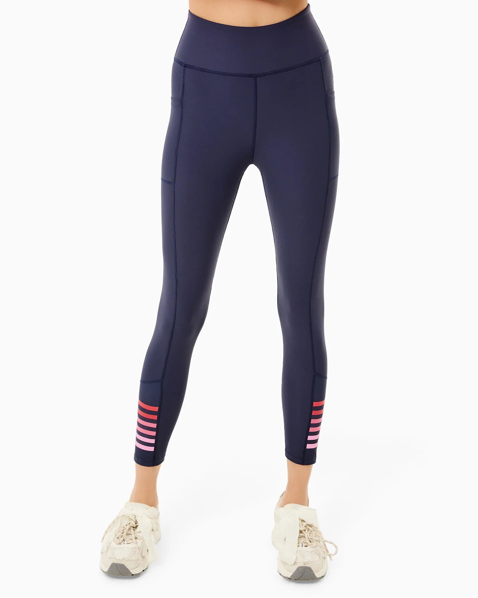Addison Bay Baker Legging in Navy/Rose/Cherry/Orchid at Baseline Social
