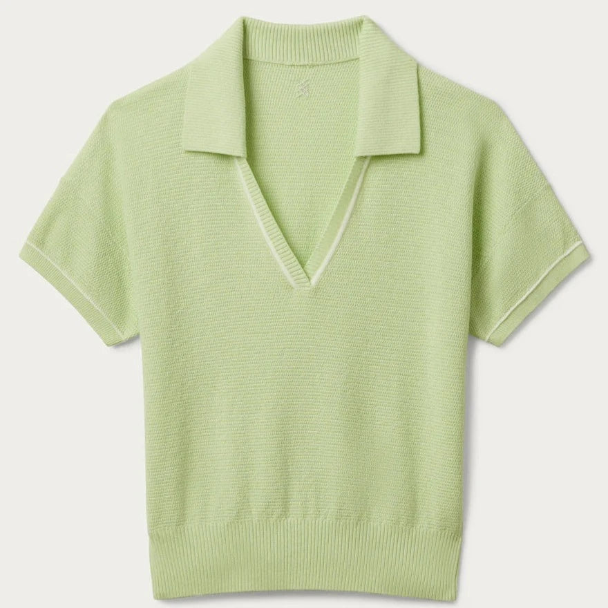 Rhone Birdie Sweater Polo in Lime Zest