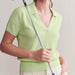 Rhone Birdie Sweater Polo in Lime Zest