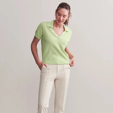 Rhone Birdie Sweater Polo in Lime Zest