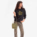 Clare V. Sweatshirt in Black with Marigold Embroidered Le Weekend