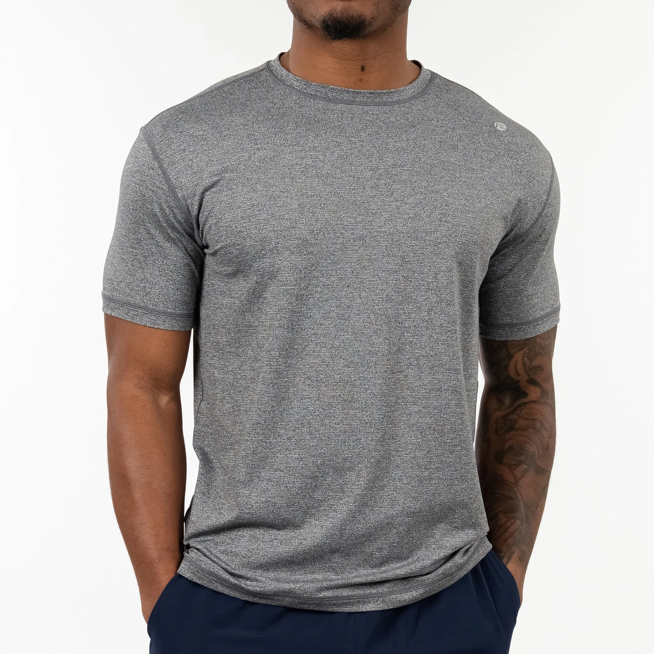 Rhoback Blitz Tech Tee in Middle Grey Heather