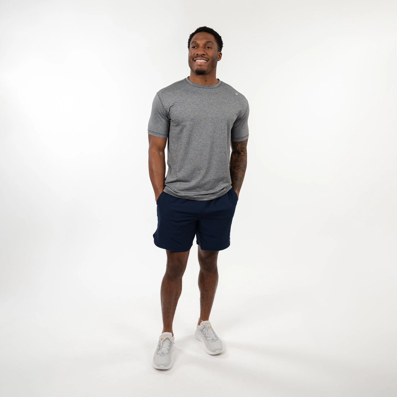 Rhoback Blitz Tech Tee in Middle Grey Heather