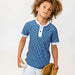 Courtside Kids Blade Shirt in Navy Gingham