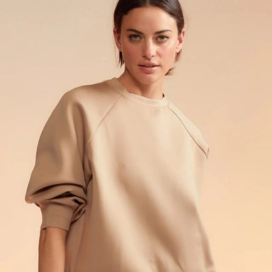 Cynthia Rowley Bonded Pullover in Camel