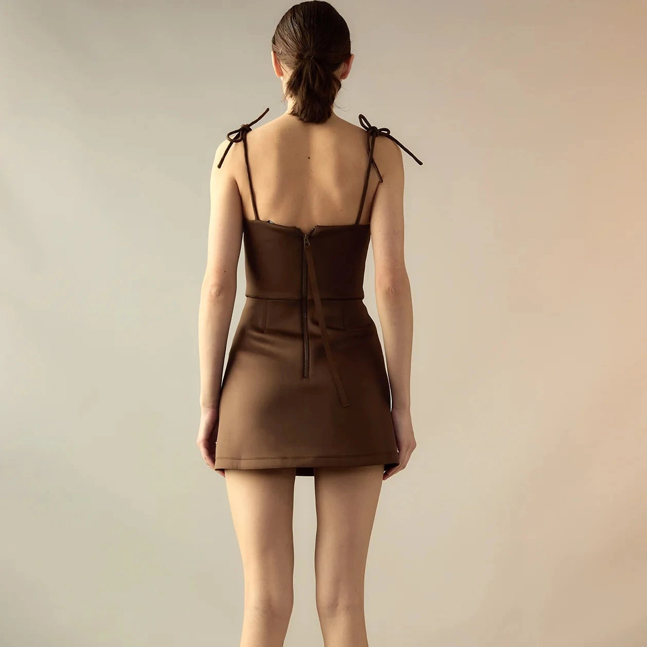 Cynthia Rowley Bonded Basics Dress in Chocolate Brown