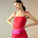 Cynthia Rowley Bonded Shoulder Tie Dress in Red