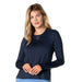 Lucky in Love High Low Breezy Long Sleeve Shirt in Midnight