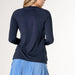 Lucky in Love High Low Breezy Long Sleeve Shirt in Midnight