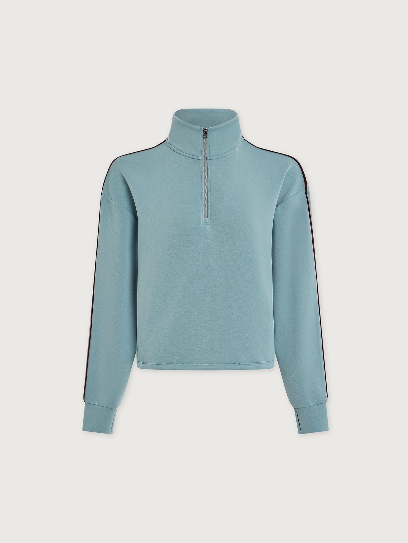 Sian Piped Half Zip Sweat in Tourmaline
