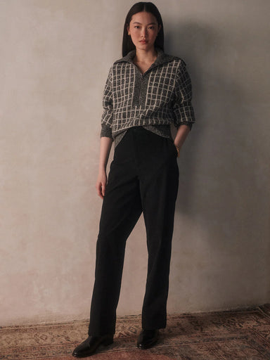 Furley Half Zip Knit in Charcoal Marl - Baseline Social