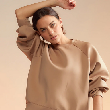 Cynthia Rowley Bonded Pullover in Camel