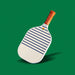 Tangerine Castine Pickleball Paddle in White and Navy stripe