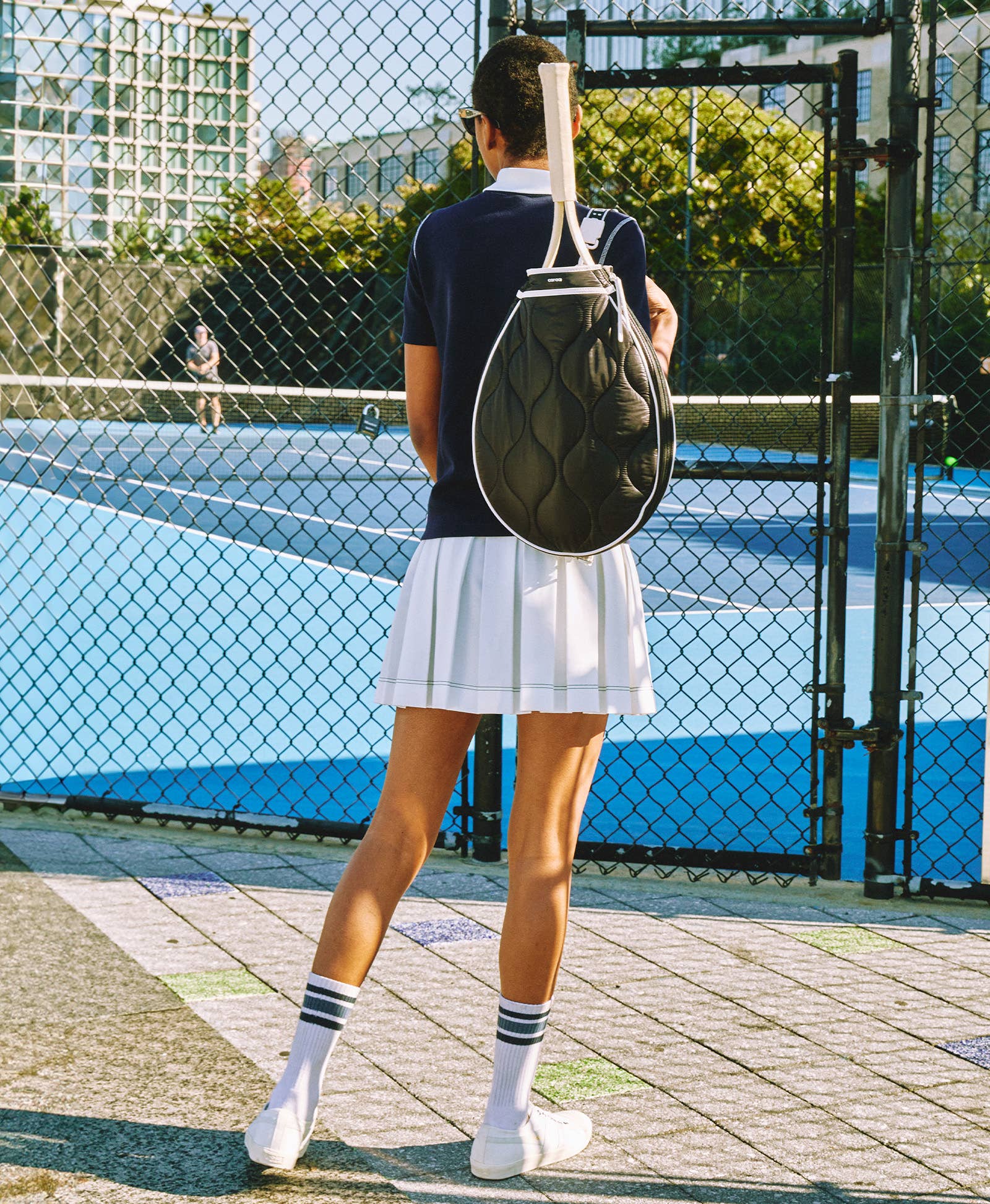 Tennis Quilted Racquet Sling in Black