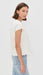 Clare V. Classic Tee in Cream Block Ciao w/ Studs at Baseline Social