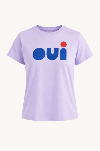 Clare V.  Classic Tee in Jacaranda "Oui" at Baseline Social